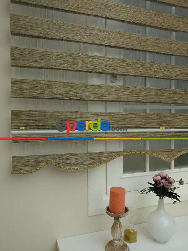 Salon Zebra Perde - Zebra Perde -bambu Zebra (eco Serisi )- Kahve Açık