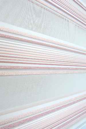 Salon Zebra - Pudra Pembe Plise Zebra Zebra Perde- Pembe Pudra Pembe