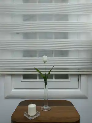 Micro Plise Zebra Perde - Ekru Renk- Ekru