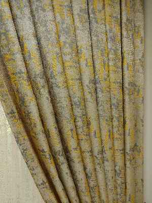 Sarı Bej Jakar Fon Perde (150)- Sarı