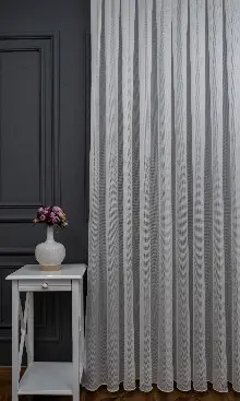 Yatak Odası - Krem Renkli Kedi Tırmalamalarına Dayanaklı Tül Perde