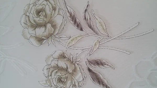 Çiftli Sistem Yakma Zemin Kahverengi Gül Desen- Kahverengi-kahve Açık-altın Simli- Çok Renkli 3