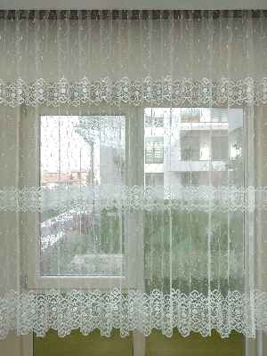 Brode İşlemeli Nakışlı Tül Perde (280)- Ekru