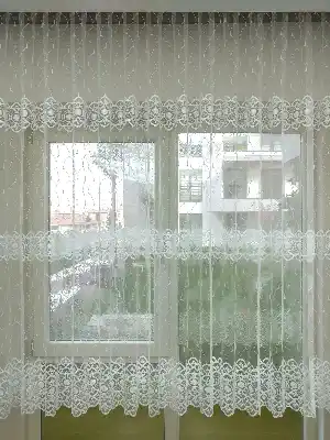Brode İşlemeli Nakışlı Tül Perde (280)- Ekru