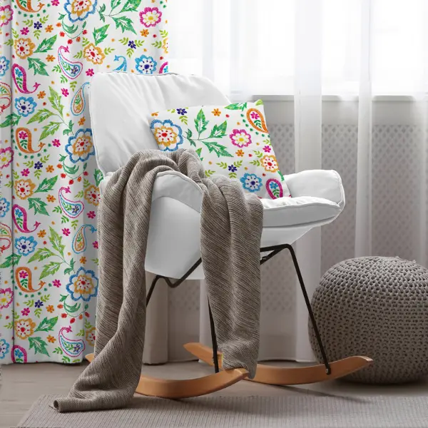 Etnik Desenli Fon Perde Evim801 Kumaşı Kalındır Duck Bezi Değildir- Mavi-beyaz