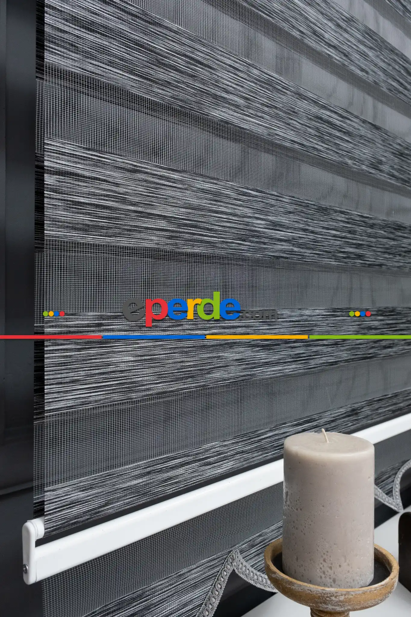 Yüksek Kaliteli Düz Bambu Koyu Gri Antirasit Zebra Perde