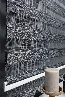 Genç Odası - Yüksek Kaliteli Düz Bambu Koyu Gri Antirasit Zebra Perde