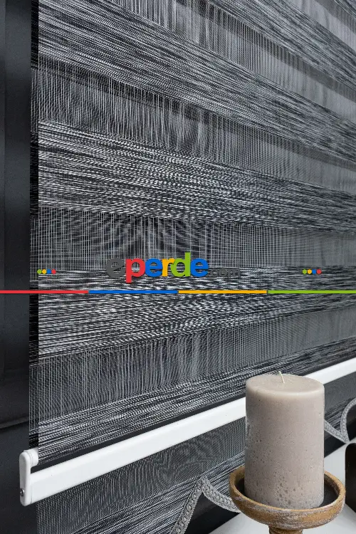 Yüksek Kaliteli Düz Bambu Koyu Gri Antirasit Zebra Perde