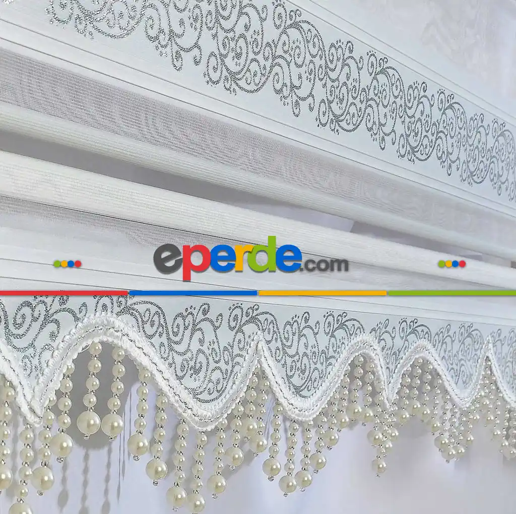 Boncuklu Zebra Perde - Kampanyalı - Hazır Ölçüler - Aynı Gün Kargolanır 80cm X 200cm 