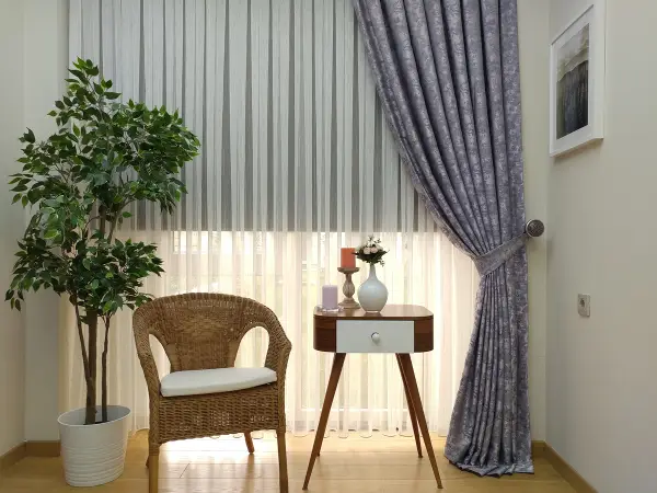 Patinedesenli Lila Koyu Renk Jakar Desenli Fon Perde- Lila Koyu Lila