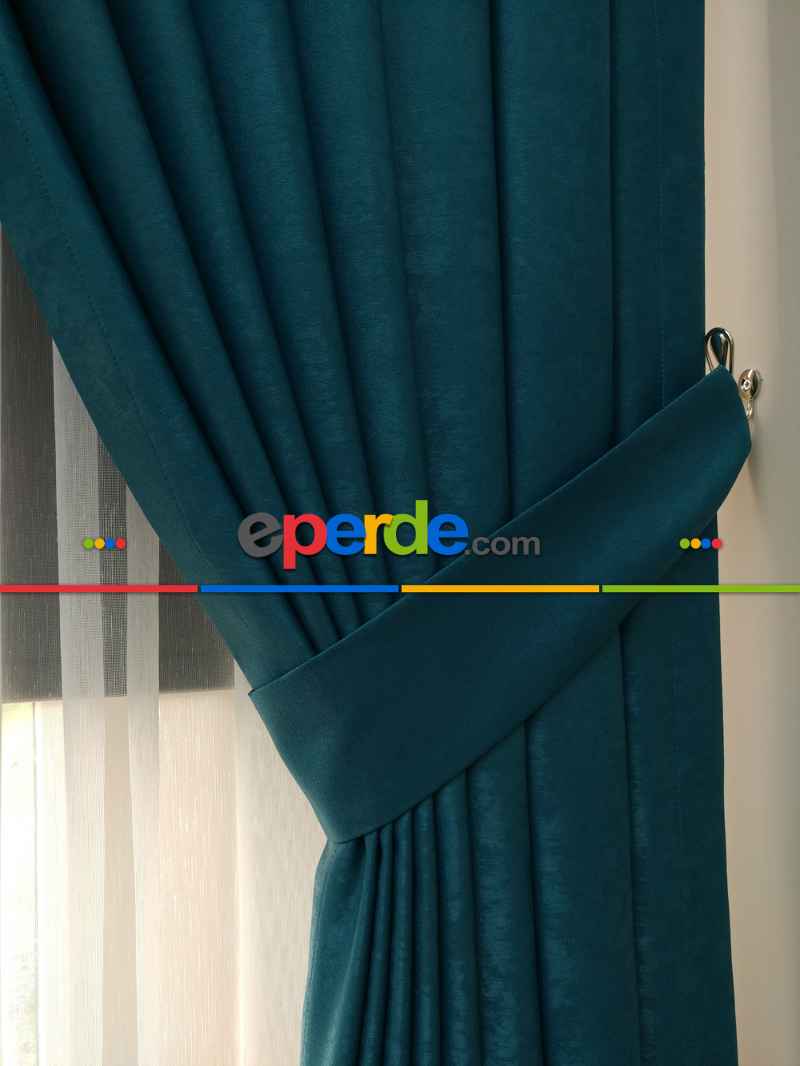 Soft Fon Perde- Petrol Yeşili