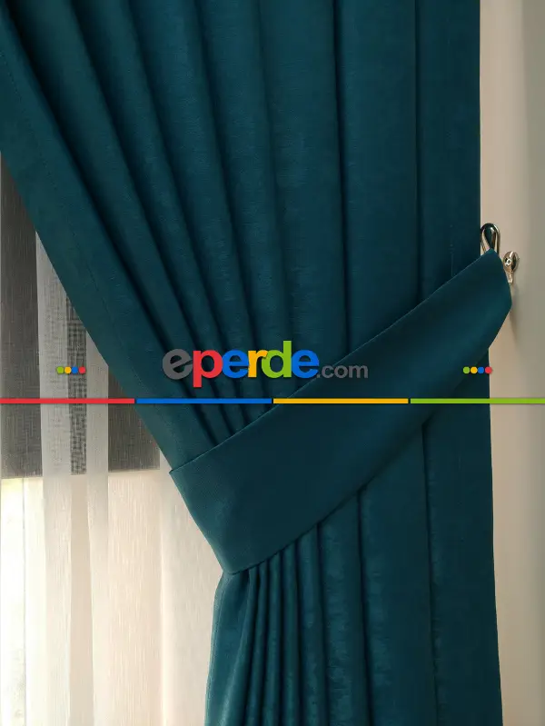 Soft Fon Perde- Petrol Yeşili