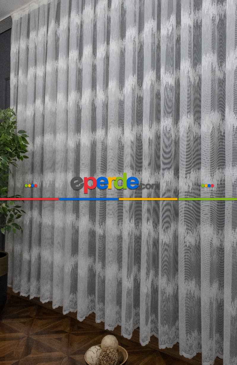 Taç Ütü İstemez Zikzaklı Yeni Tasarım Model Tül