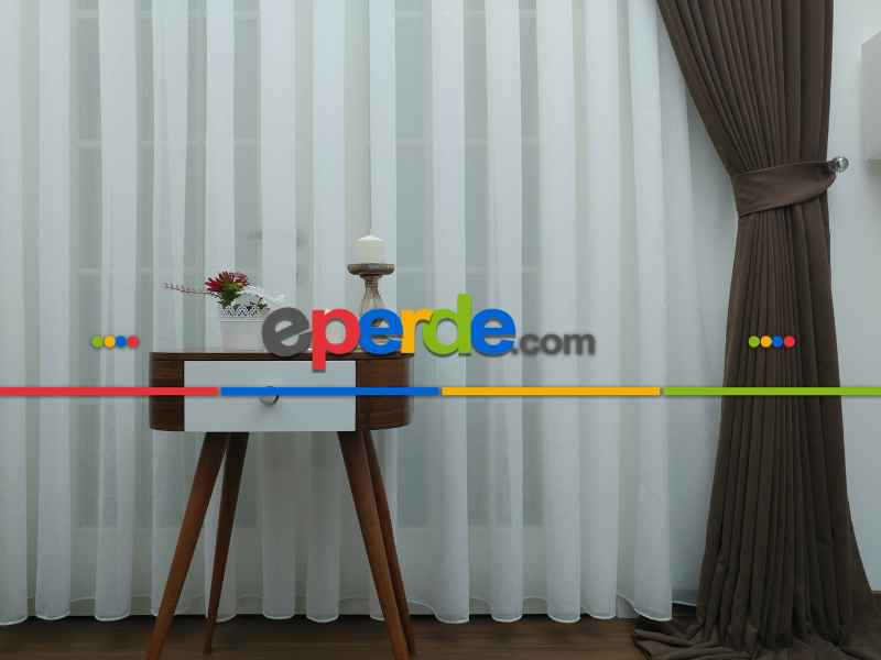 Mutfak - Ekru ( Beyaza Yakın ) - Keten Tül Perde- Beyaz-ekru