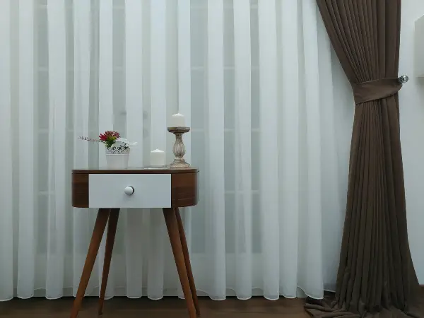 Salon Tül Perde - Ekru ( Beyaza Yakın ) - Keten Tül Perde- Beyaz