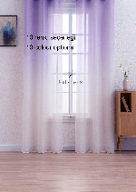 Gri Antasit Füme Üstden Renk Geçişli Tül Perde Lila