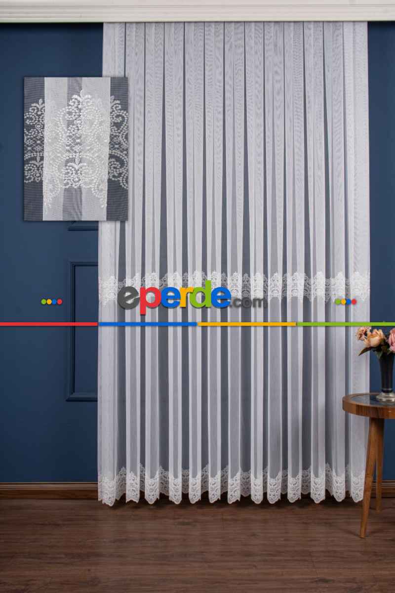 Salon Tül Perde - Elit Nakış İşlemeli Tül Perde