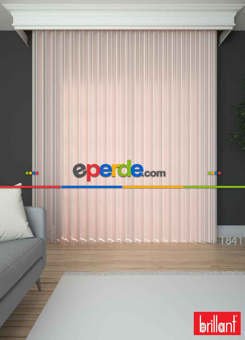 Brillant Akıllı Tül Perde Açık Pembe Renkli Tül Dikey Zebra Perde Düz 1. Kalite