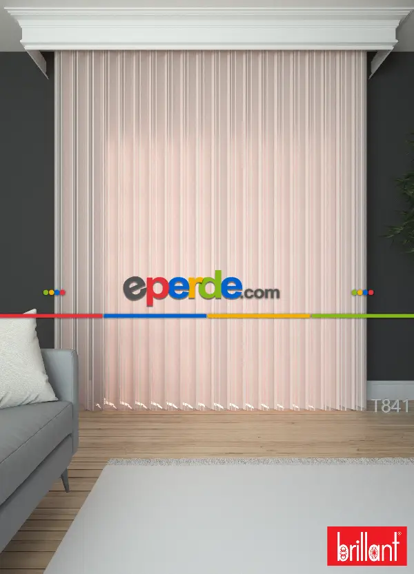 Brillant Akıllı Tül Perde Açık Pembe Renkli Tül Dikey Zebra Perde Düz 1. Kalite