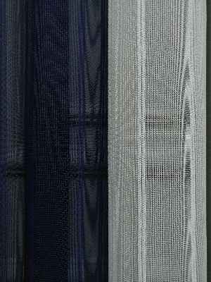 Lens Akıllı Dikey Tül Perde 112- Lacivert-beyaz-gümüş