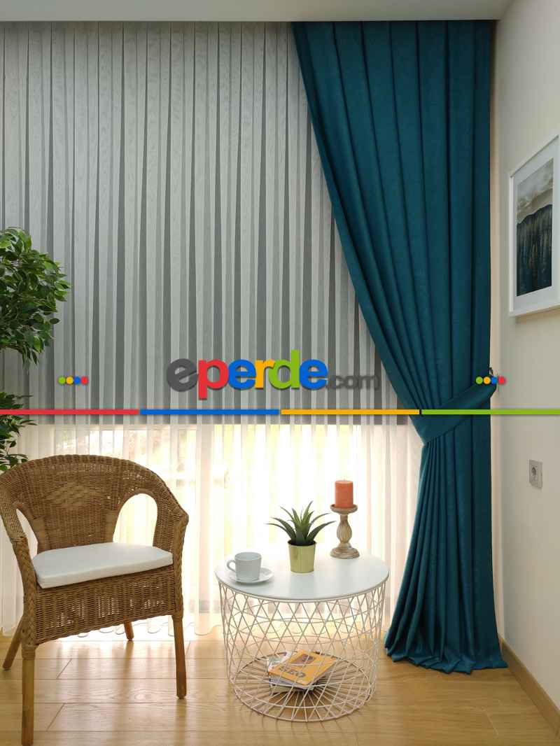 Soft Fon Perde- Petrol Yeşili