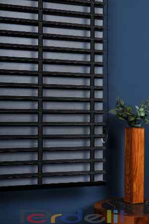 Siyah 50mm Silüet Kumaş Jaluzi Perde