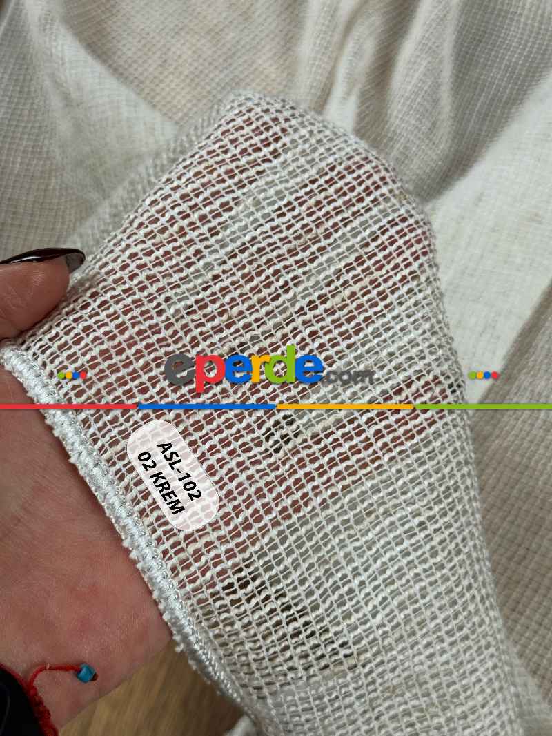 Simli Özel İplik Doğal Doku Düz Tül Perde - Özel Dokuma Ağır Gramajlı Premium