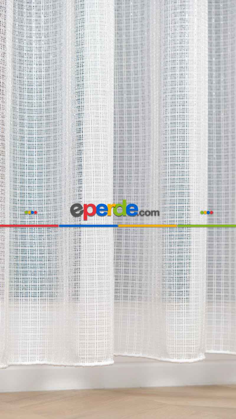 Simli Çizgili Modern Zarif Düz Tül Perde Mira Tül