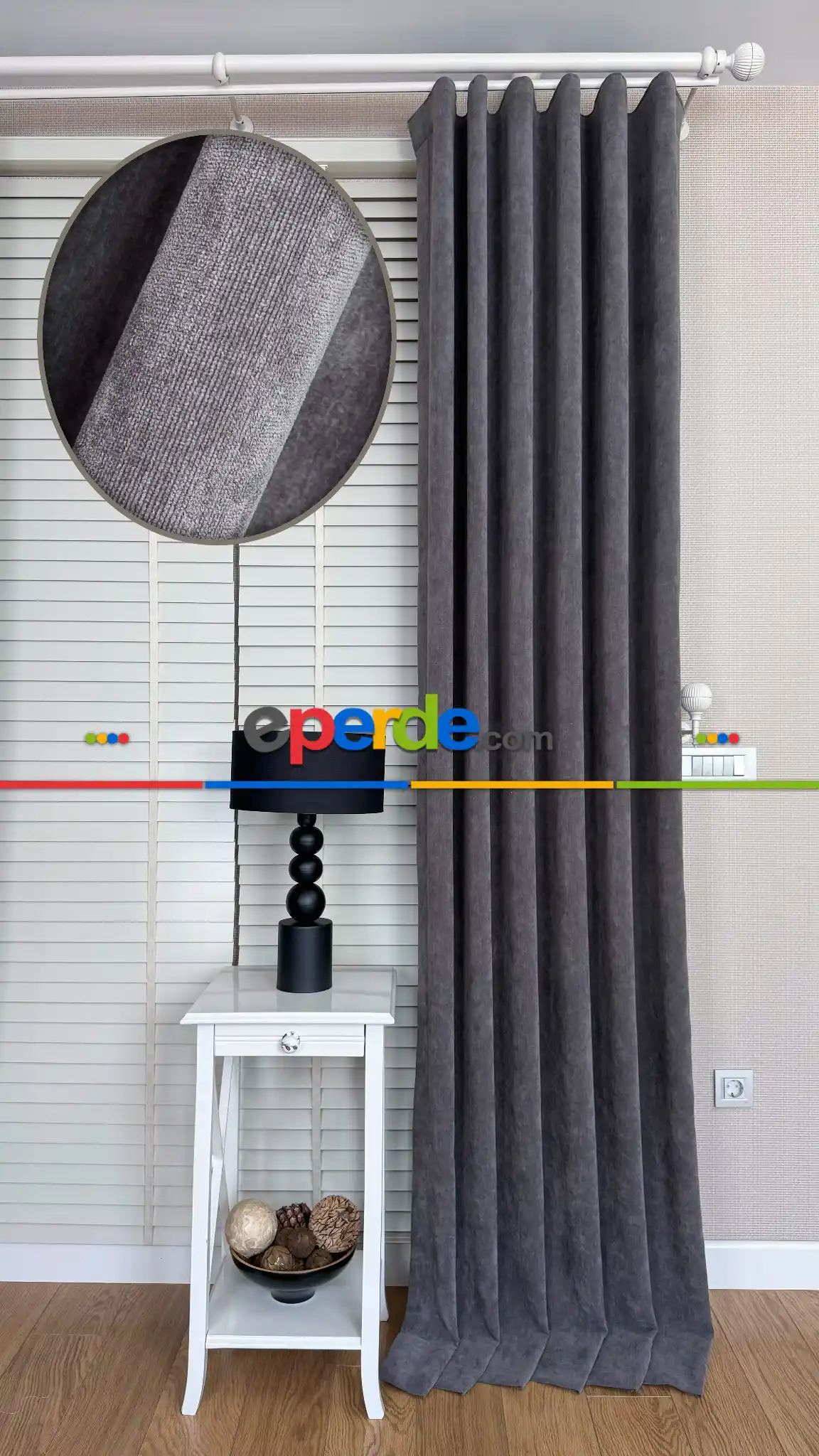 Salon Gri Premium Seri Fon Perde