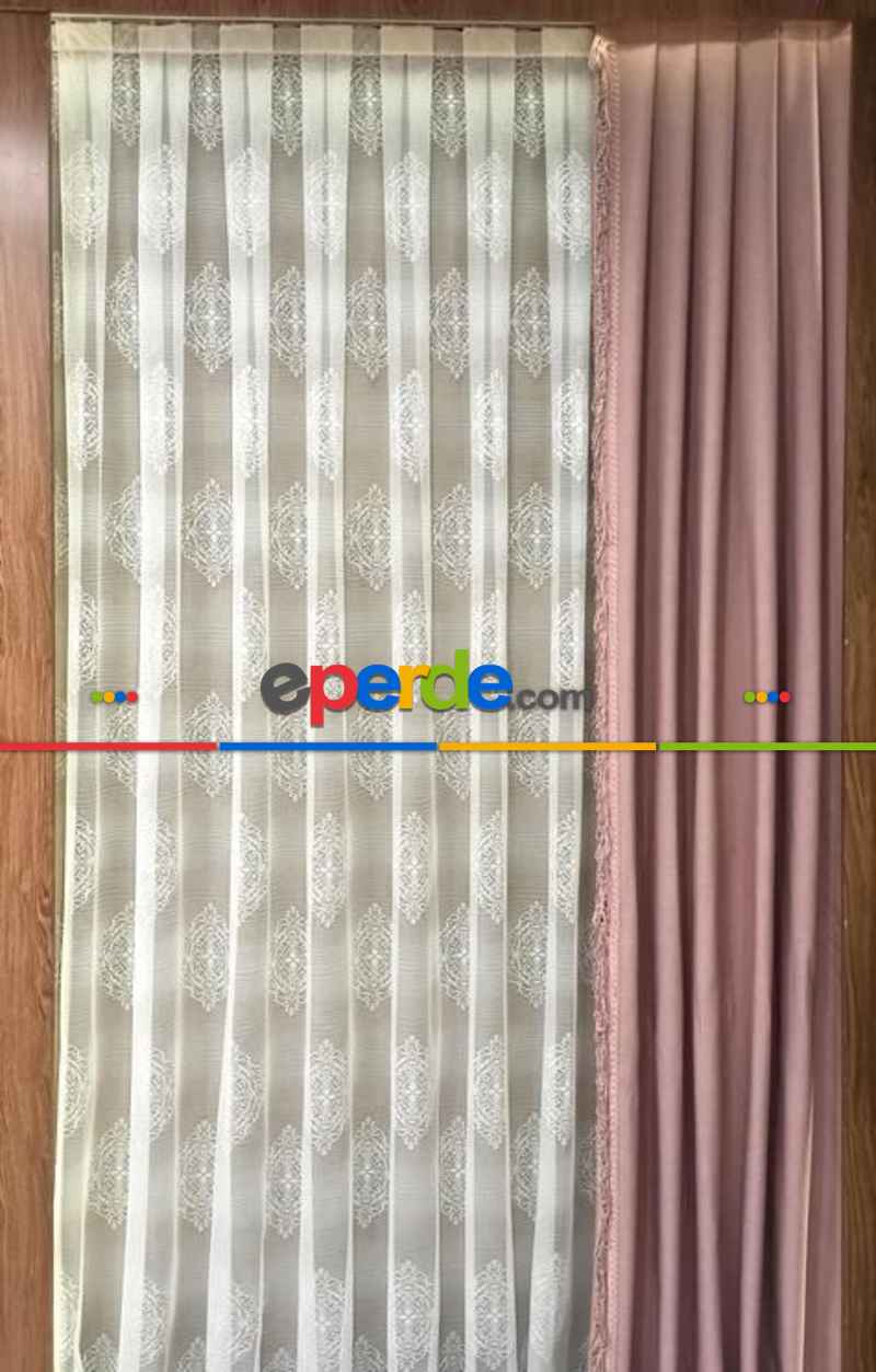 Serpme Damaks Desen Jakar Örme Tül