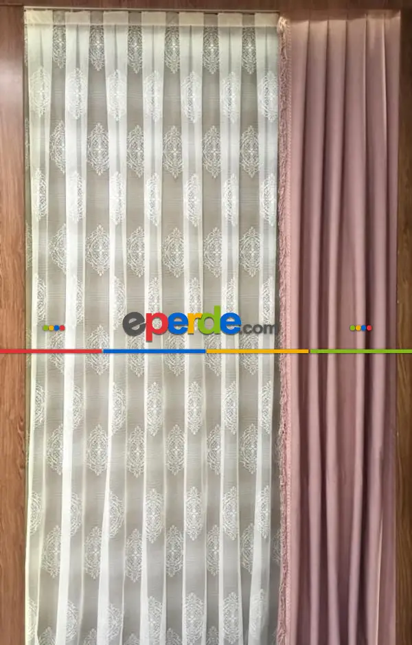 Serpme Damaks Desen Jakar Örme Tül