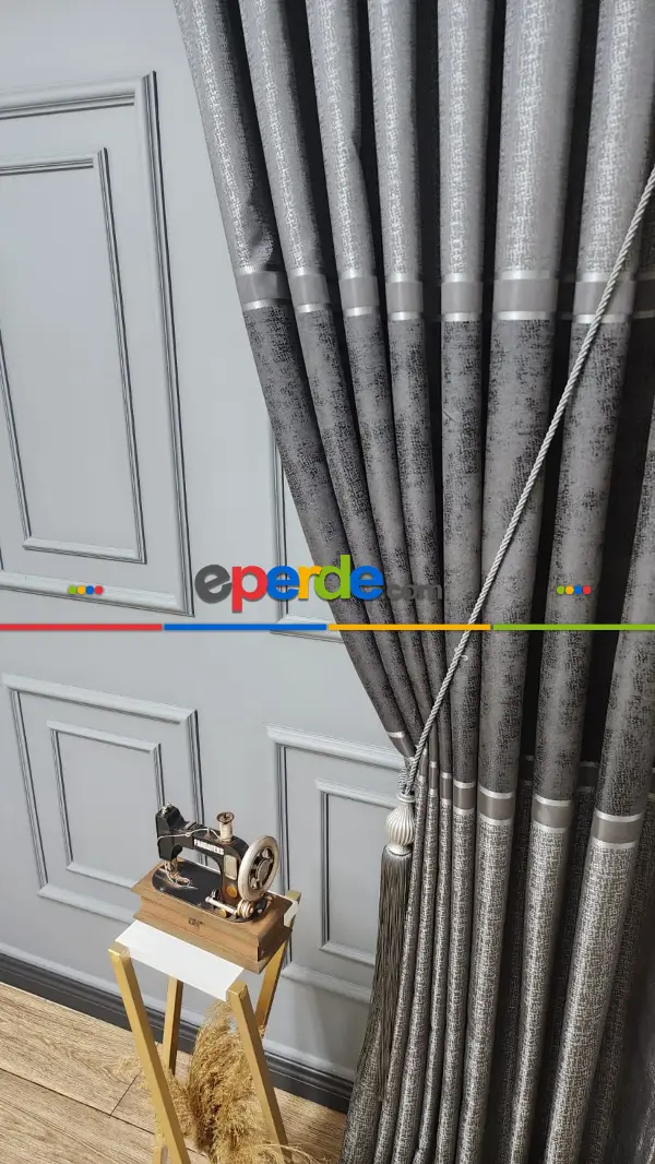 Gri Modern Fon Perde - Adet Fiyatıdır 70cm X 275cm 