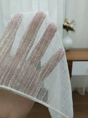 Perdeks Home Tül Perde 02 Lux Series- Ekru - Kurşunlu Tül