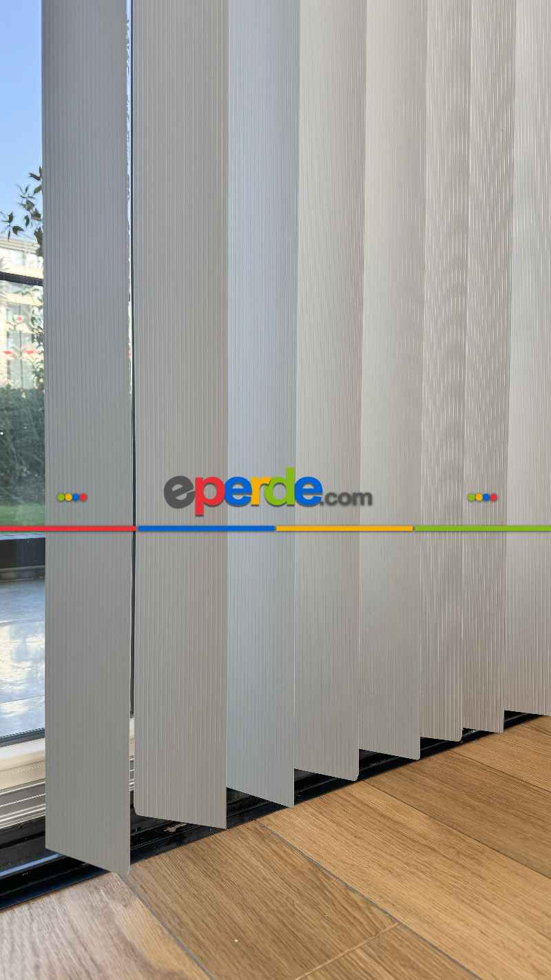 Gri Çizgili Pvc Dikey Perde, Dikey Stor Perde