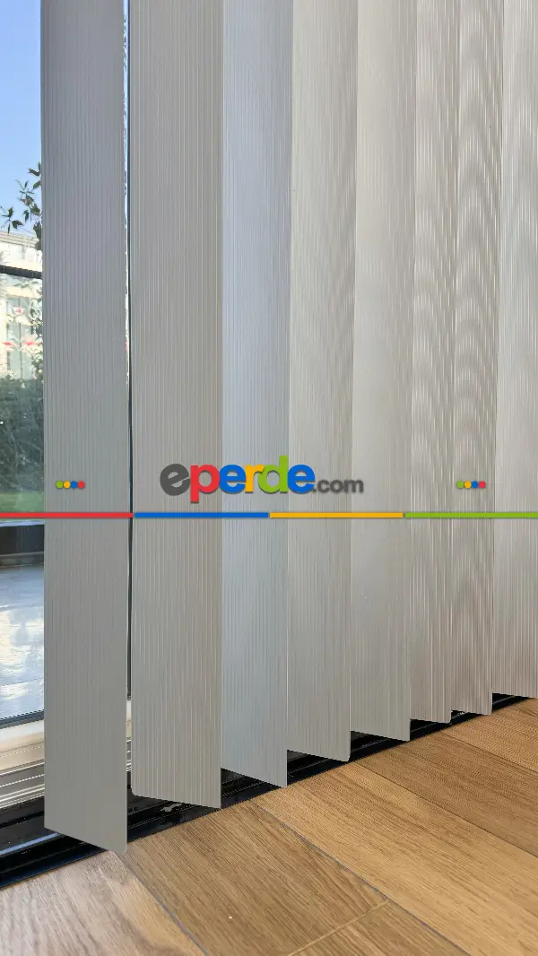 Gri Çizgili Pvc Dikey Perde, Dikey Stor Perde
