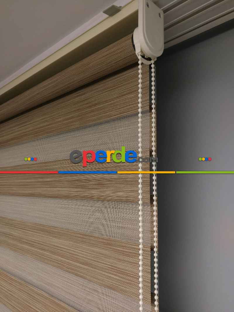 2025 Sezonu - Karartma Zebra Perde - Blackout Zebra Perde-ışık Geçirmez Zebra Perde- Kahve