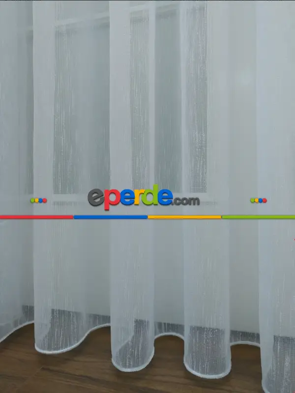 Düz Şantuk Hafif Keten Ekru Tül Ütü İstemez- Ekru - Kurşunlu Tül