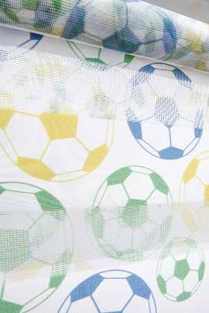 Futbol Topu Desen Zebra Perde- Yeşil-mavi-sarı