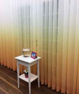 Turuncu Sarı Ekru Degrade Geçişli Düz Tül Perde- Sarı-turuncu-ekru