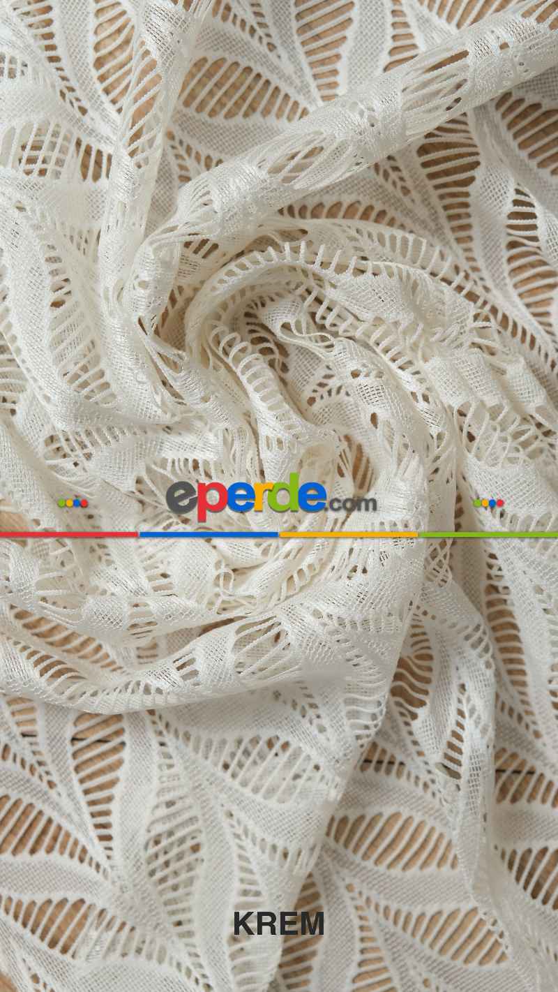 Ekru Nakışlı Tül Perde, Ağır Gramajlı Premium Seri, 7 Renk