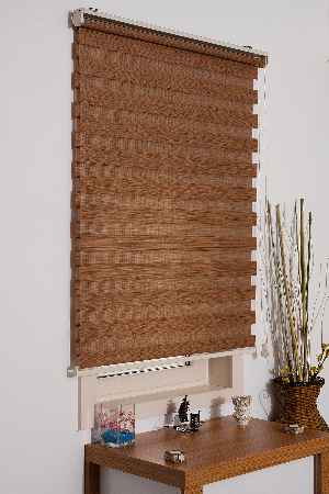 Mutfak Zebra Perde Düz Seri- Kahverengi