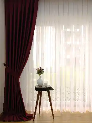 Bordo Blackout Düz Fon Perde- Bordo