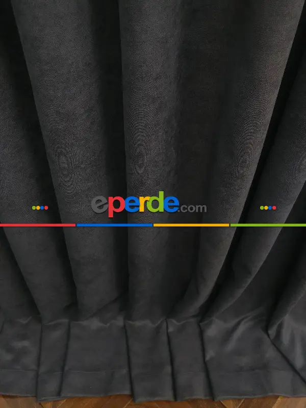 Arzenen Birinci Sınıf Kalite Kadife Dokulu Tek Kanat Fon Perde.- Antrasit