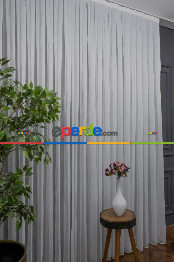 Mutfak - Brillant Mat Çizgili Tül Keten Görünümlü