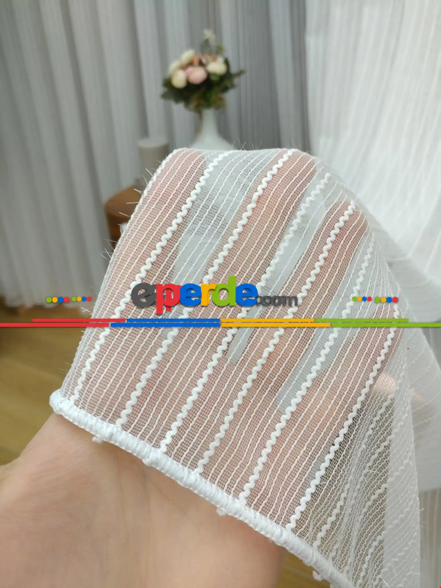 Makarna Çizgili Tül Perde 1.kalite - Kurşunlu Tül