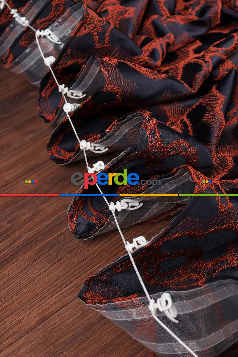 Yatak Odası Fon Perde - S Pile Dökümlü Jakar Dokuma Fon Perde