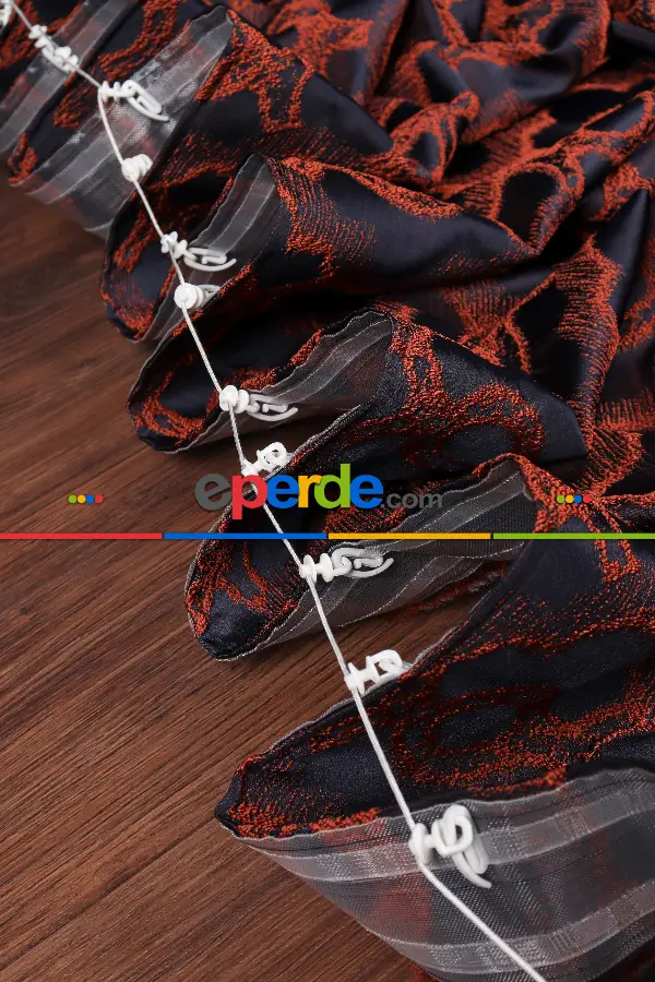 Yatak Odası Fon Perde - S Pile Dökümlü Jakar Dokuma Fon Perde