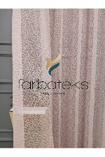 Sarı Hardal Sarısı Koyu Sarı Leopar Desen Desen Modern Tül Perde Pembe