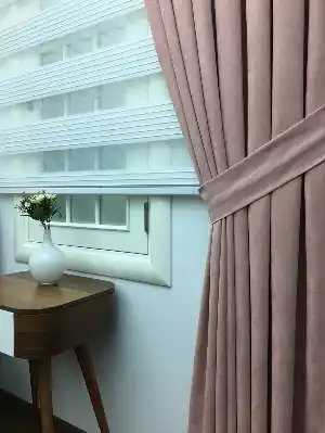 Pudra Pembe Düz Fon Perde (280 Eninde)- Pembe Pudra Pembe