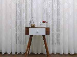 Tül Perde Ve Kruvaze Perde Damask Desenli- Ekru